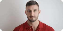 Portrait of a man in a red shirt