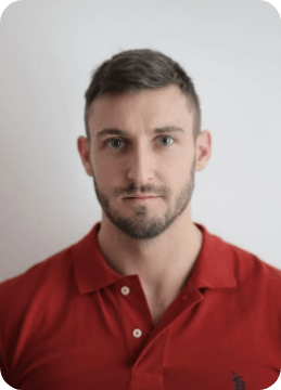 Portrait of a man in a red shirt